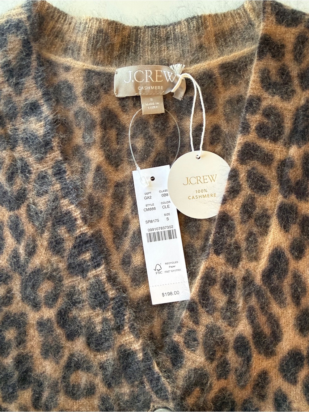J Crew Leopard Cashmere Cardigan - Picture 5 of 7